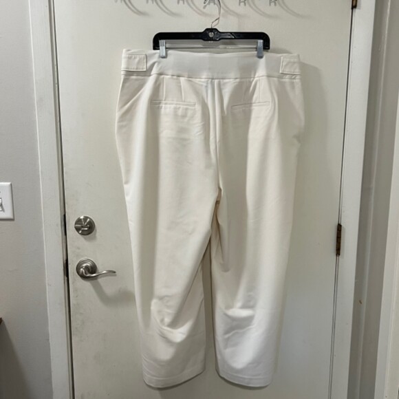 Lane Bryant Womens Ivory White Wide Leg Zip Closure Dress Pants Size 22s - Picture 4 of 9